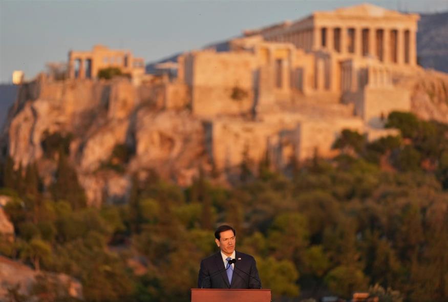 ο Μάρκο Ρούμπιο στην Πνύκα (AP Photo/Mark Schiefelbein, Pool)