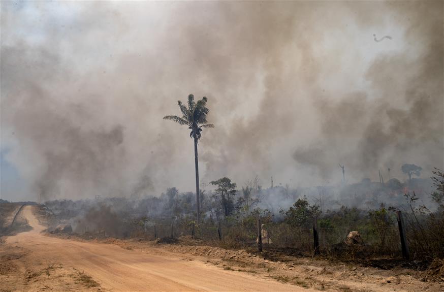 Στις φλόγες μεγάλες εκτάσεις του Αμαζονίου (AP Photo/Andre Penner)