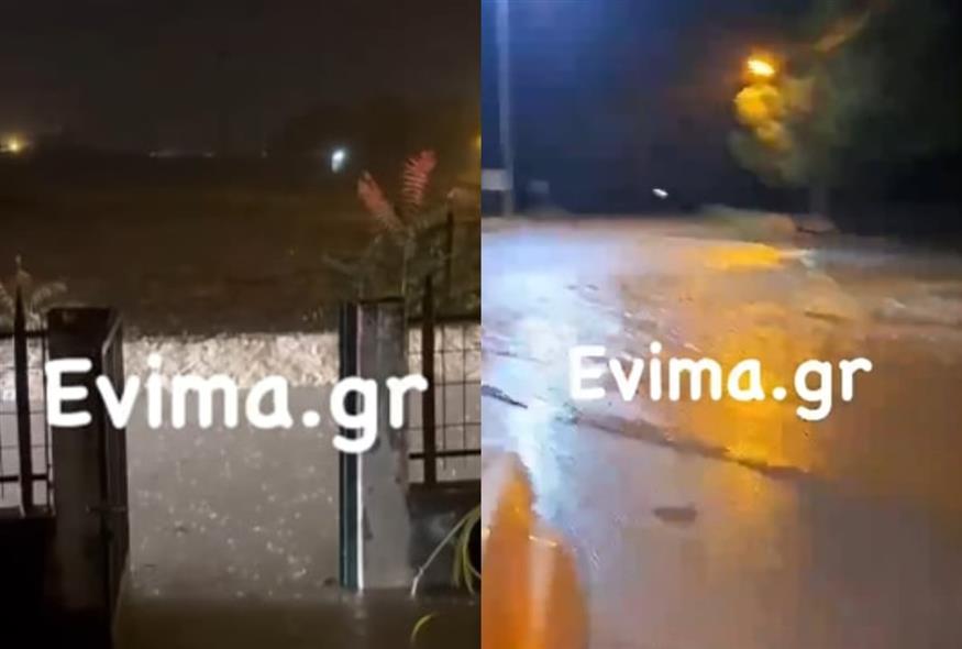 Η Εύβοια «κόπηκε» στα δύο λόγω κακοκαιρίας (screenshot)