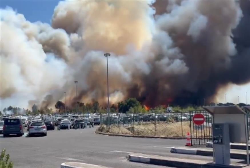 Βίντεο ντοκουμέντο από τη φωτιά στο Μπορντό (screenshot)
