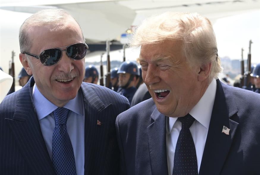 Ερντογάν - Τραμπ (Dogukan Keskink?l?c, Pool Photo via AP)