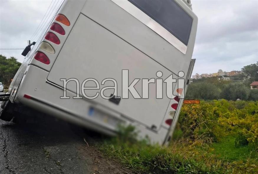 Ατύχημα με λεωφορείο στο Ηράκλειο/neakriti.gr