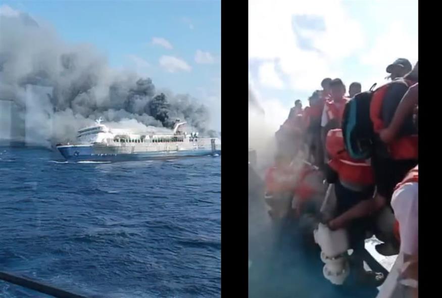Τουλάχιστον 5 νεκροί και 41 αγνοούμενοι από φωτιά σε επιβατηγό πλοίο στην Ινδονησία (screenshot)