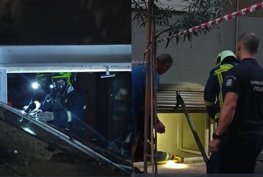Φωτιά ξέσπασε σε υπόγειο διαμέρισμα στο Παγκράτι (screenshot)