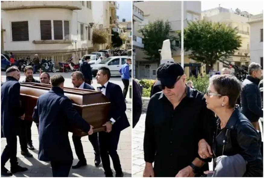 Στιγμιότυπα από την κηδεία του Μανώλη Λιδάκη (Copyright: neakriti.gr)