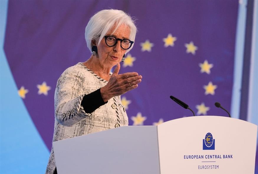 Η πρόεδρος της Ευρωπαϊκής Κεντρικής Τράπεζας, Κριστίν Λαγκάρντ (AP Photo/Michael Probst)