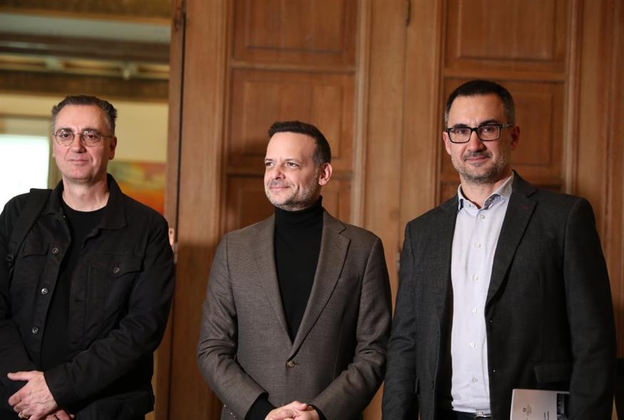 Χάρης Δούκας, Αλέξης Χαρίτσης, Μενέλαος Χαραλαμπίδης (ΔΑΝΑΗ ΔΑΥΛΟΠΟΥΛΟΥ/EUROKINISSI)