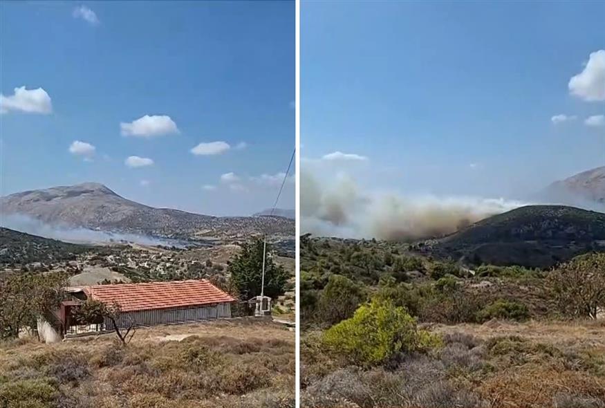 Φωτιά στην Κερατέα / video capture