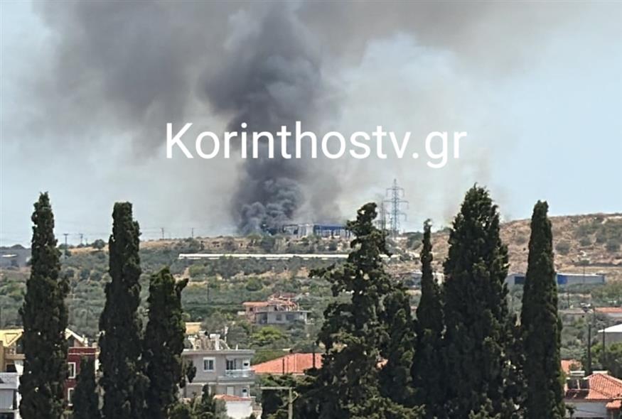 Μεγάλη φωτιά και έκρηξη σε εργοστάσιο στα Εξαμίλια Κορινθίας (korinthostv.gr)