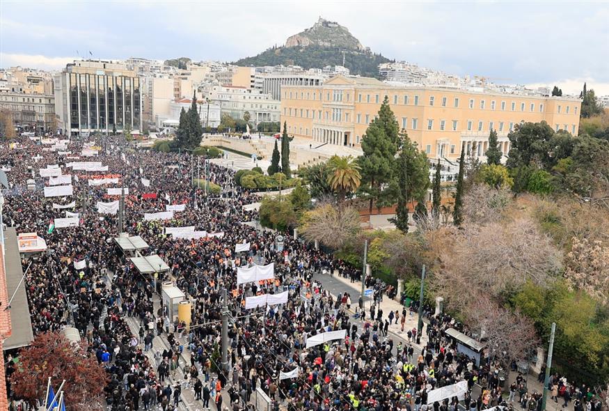 Τέμπη: Απεργιακή συγκέντρωση στην Αθήνα / Eurokinissi
