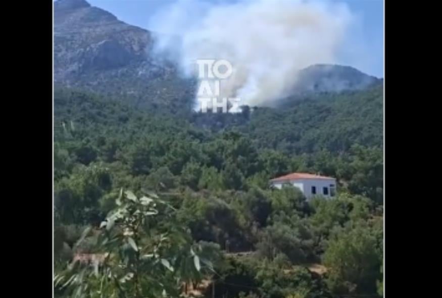 Φωτιά στη Χίο (Εφημερίδα Πολίτης - screenshot)