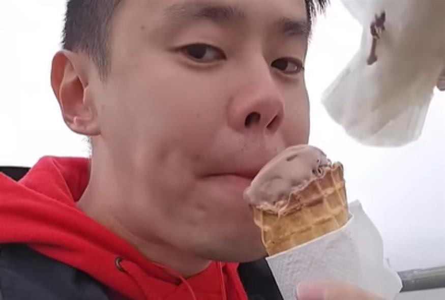 Γλάρος άρπαξε το παγωτό τουρίστα/ youtube