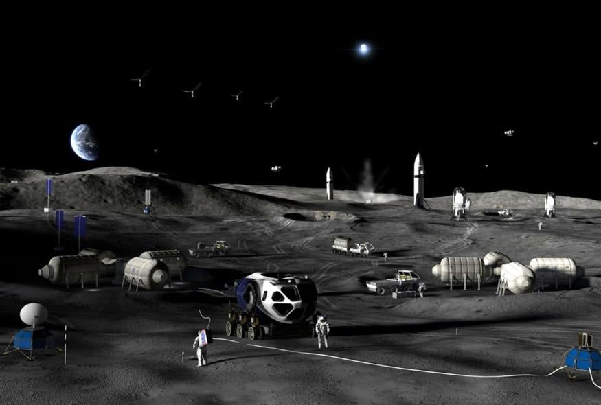 Απεικόνιση σεληνιακής βάσης (NASA/X)