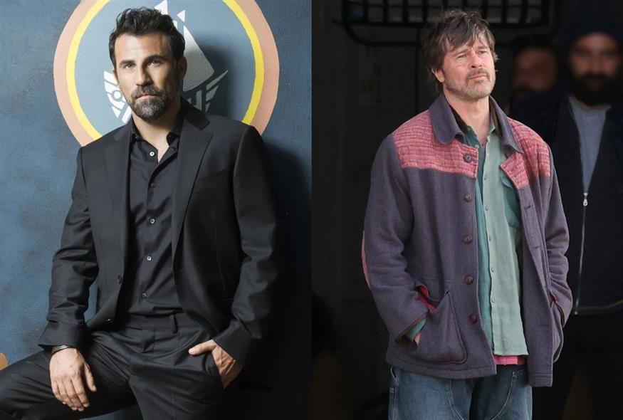 Κίμων Κουρής - Μπραντ Πιτ (Copyright: Instagram / NDP Photos)