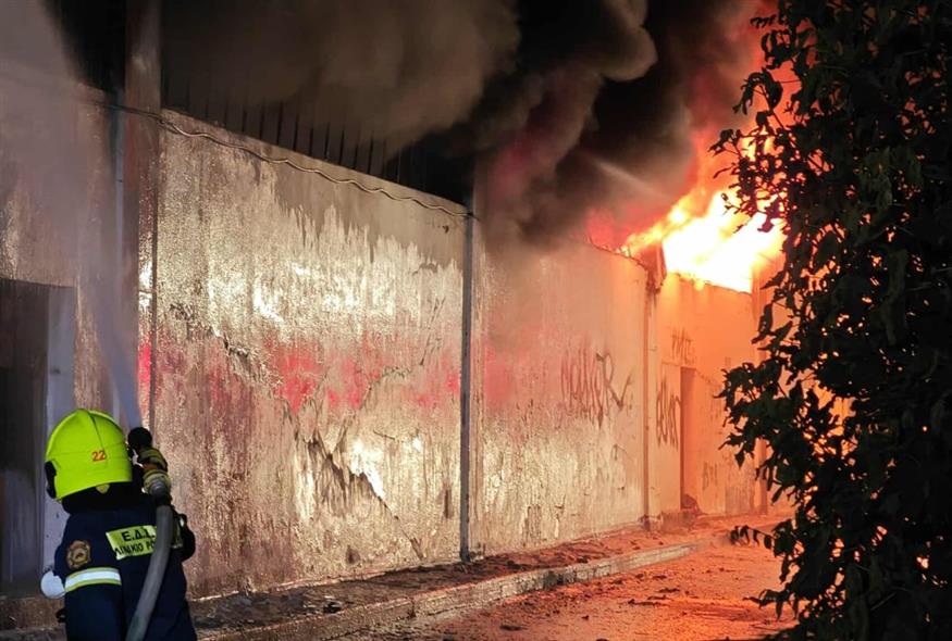 Φωτιά δίπλα στο ΚΤΕΛ Κηφισού (Κώστας Ασημακόπουλος/ethnos.gr)