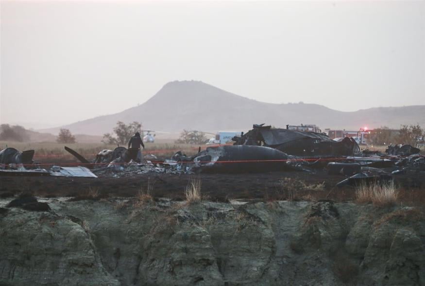 Φωτογραφία αρχείου από συντριβή αεροσκάφους στην Τουρκία (AP Photo/Zurab Tsertsvadze)