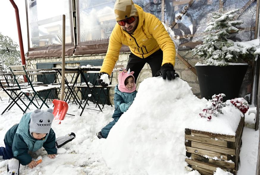 Χιόνια στην Πάρνηθα (Eurokinissi)