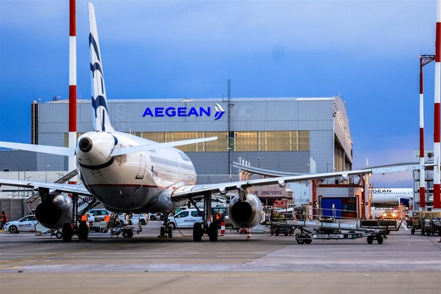 Αεροπλάνο της Aegean (ΓΙΩΡΓΟΣ ΚΟΝΤΑΡΙΝΗΣ/EUROKINISSI)