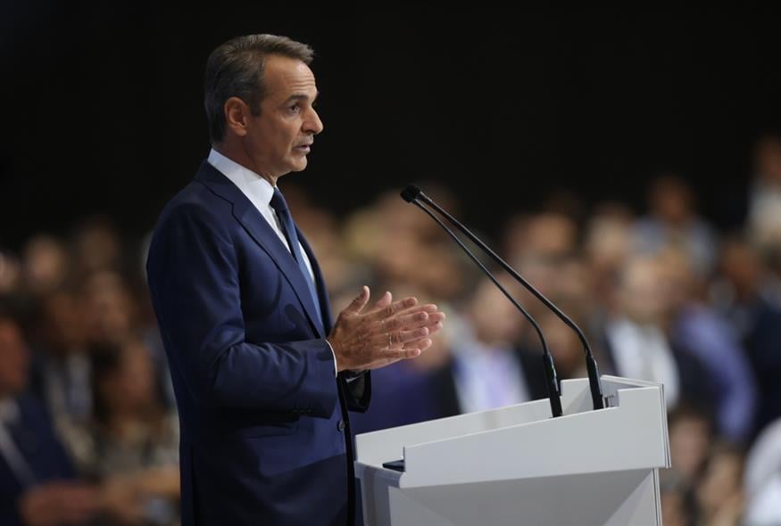 Ο Κυριάκος Μητσοτάκης στη ΔΕΘ/Eurokinissi