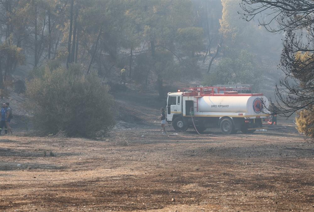 Συγκλονιστικές εικόνες από τη φονική φωτιά στη Σαλαμίνα