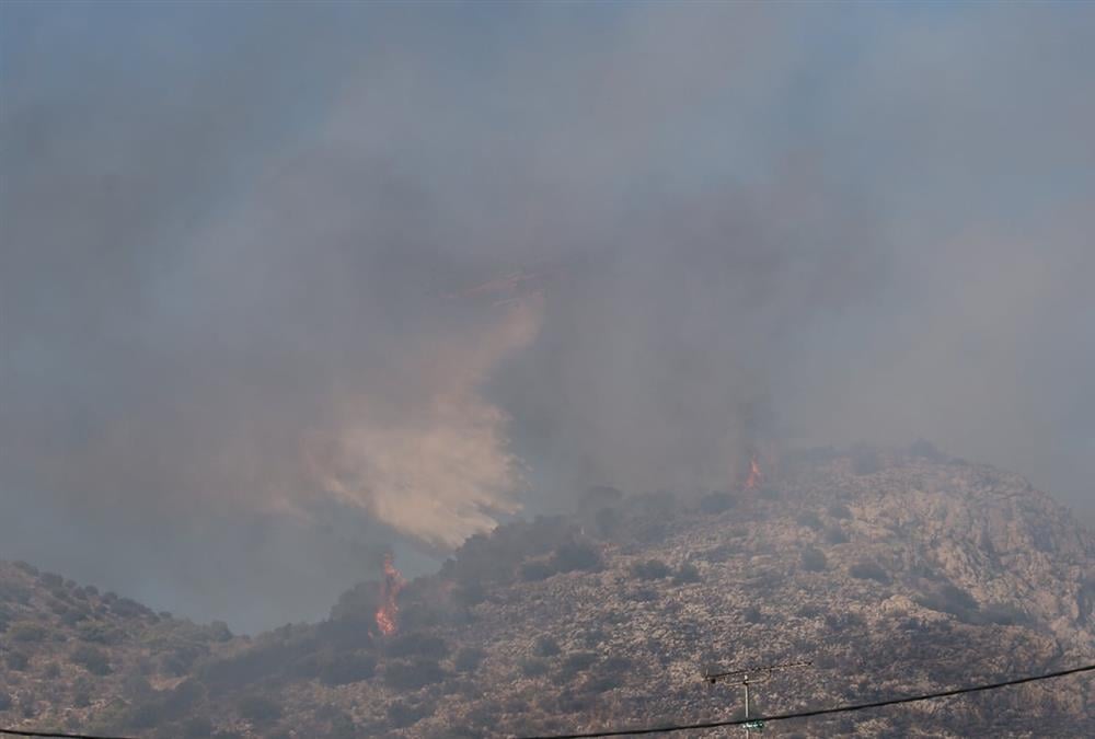 Συγκλονιστικές εικόνες από τη φονική φωτιά στη Σαλαμίνα
