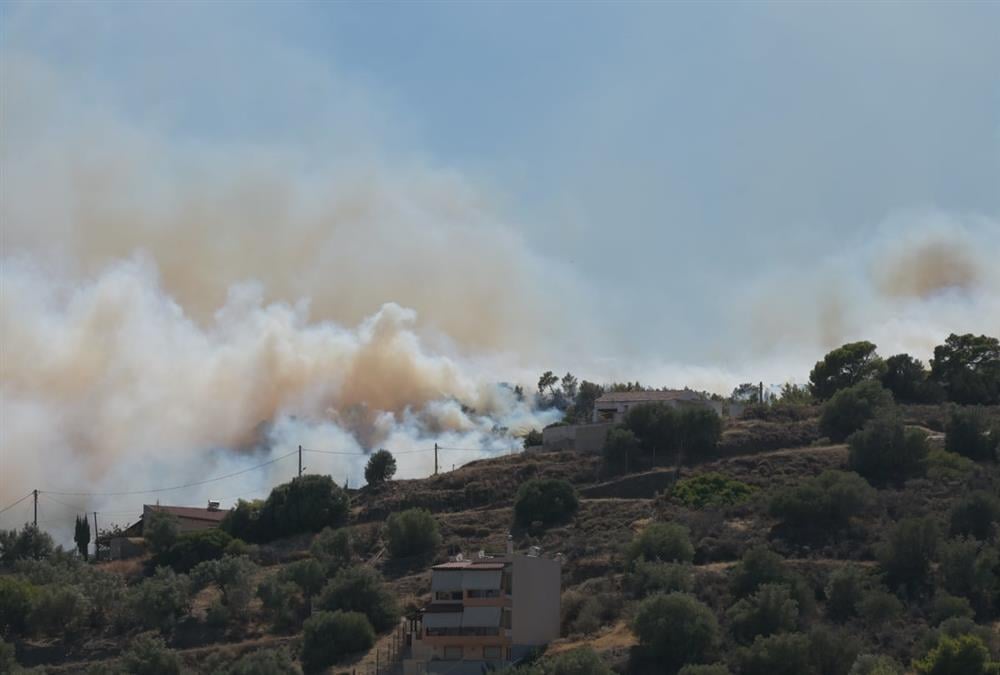 Συγκλονιστικές εικόνες από τη φονική φωτιά στη Σαλαμίνα