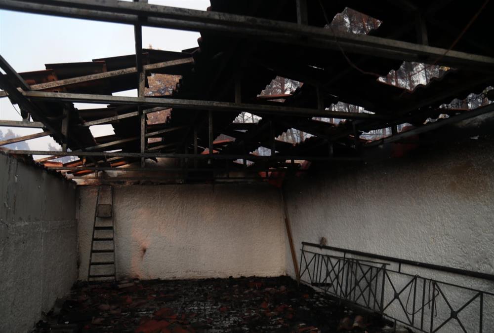 Εικόνες καταστροφής από τη φωτιά στη Χαλκιδική: Καμένα σπίτια και αυτοκίνητα