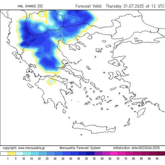 Χάρτης με χαλαζοπτώσεις/Klearhos Marousakis - facebook Χάρτης με χαλαζοπτώσεις/Klearhos Marousakis - facebook