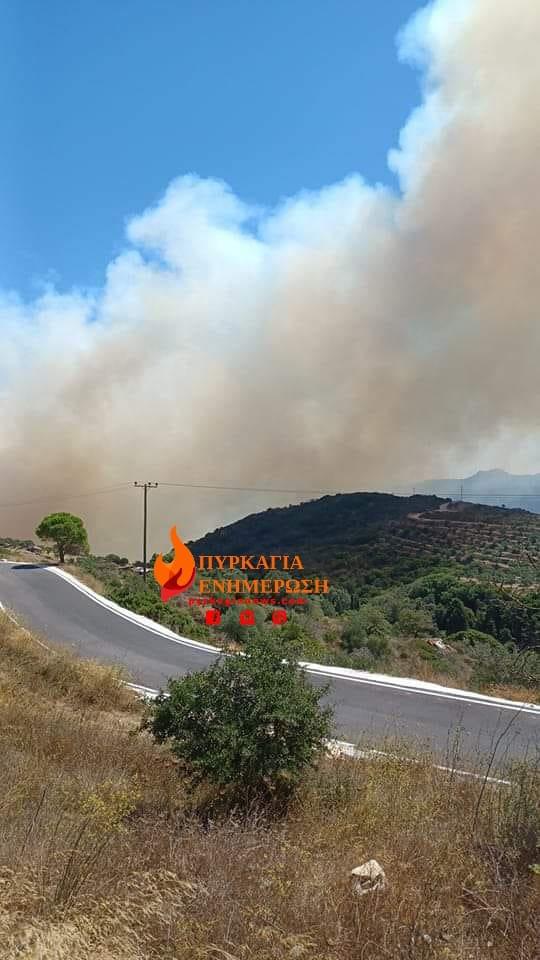 Incendiu uriaș în Kythira: cu 8 vânturi puternice Beaufort în zonă