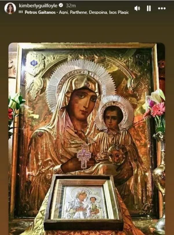 Η ανάρτηση της Κίμπερλι Γκιλφόιλ για τον εορτασμό του Δεκαπενταύγουστου (Instagram)