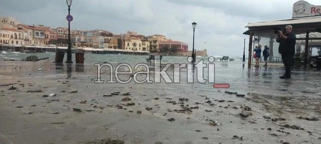 Χανιά, εικόνα από την κακοκαιρία (neakriti.gr)