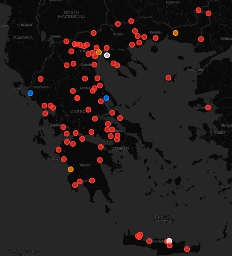 Χάρτης με μπλόκα αγροτών (Jodi Graphics) Χάρτης με μπλόκα αγροτών (Jodi Graphics)