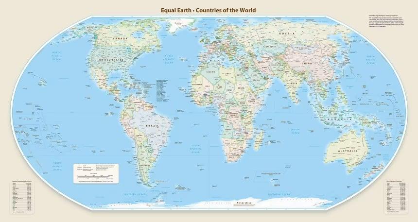 Χάρτης με την προβολή Equal Earth (CNN)