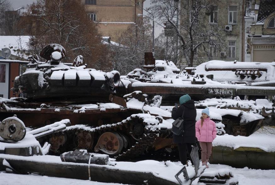 Χιόνια στο Κίεβο (AP Photo/Efrem Lukatsky)