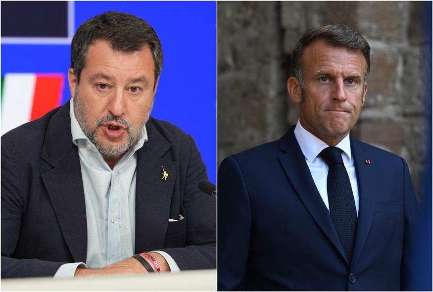 Ματέο Σαλβίνι - Εμανουέλ Μακρόν (AP)