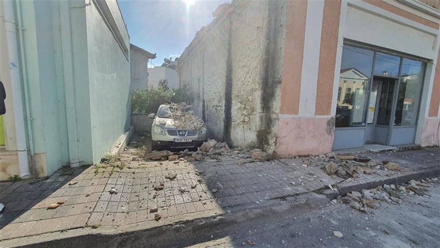 Ζημιές από τον σεισμό στη Σάμο (Eurokinissi)