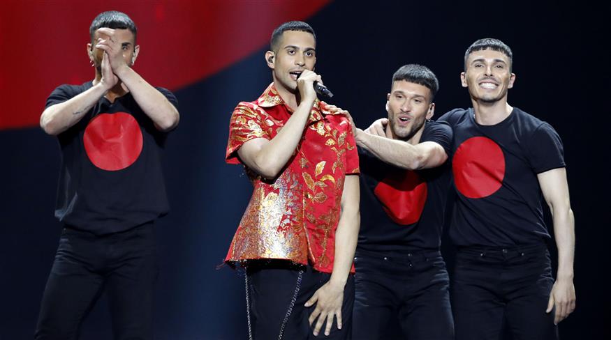 Mahmood στη Eurovision 2019 (AP Photo/Sebastian Scheiner)