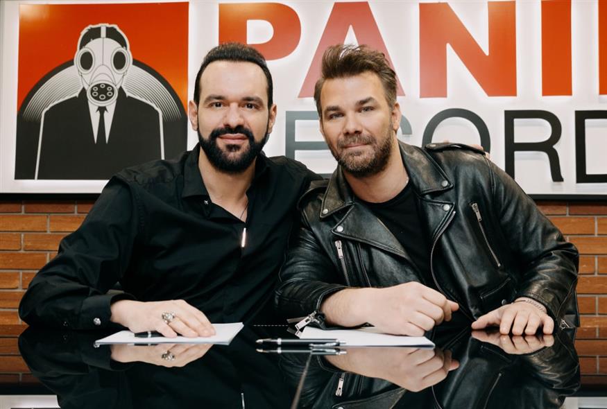 Ο CEO της Panik Records, Γιώργος Αρσενάκος και ο Γιώργος Σαμπάνης