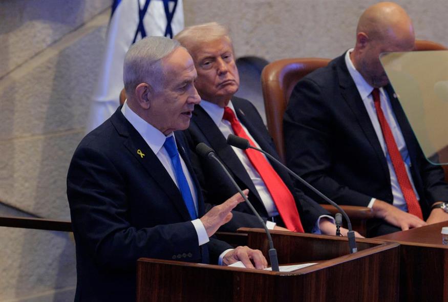 Μπενιαμίν Νετανιάχου  και Ντόναλντ Τραμπ (Chip Somodevilla/Pool via AP)