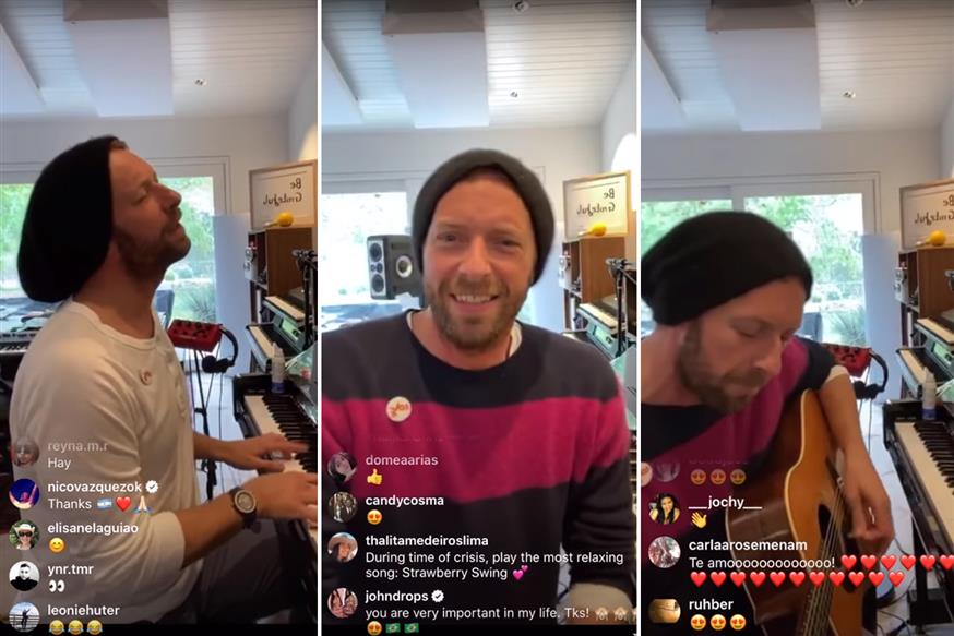 O Chris Martin των Coldplay σε Instragram Live συναυλία κατά τη διάρκεια της καραντίνας
