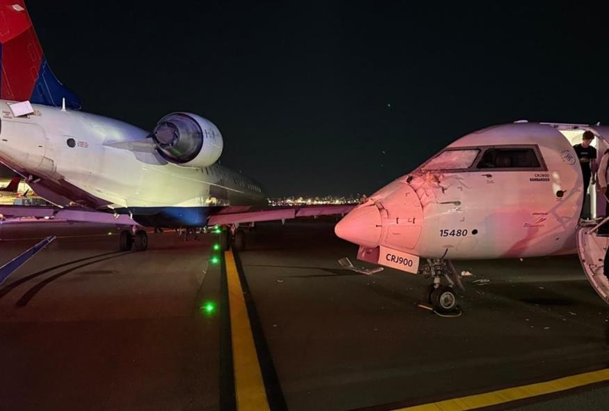 Συγκρούστηκαν αεροπλάνα στον διάδρομο αεροδρομίου της Νέας Υόρκης (Χ)