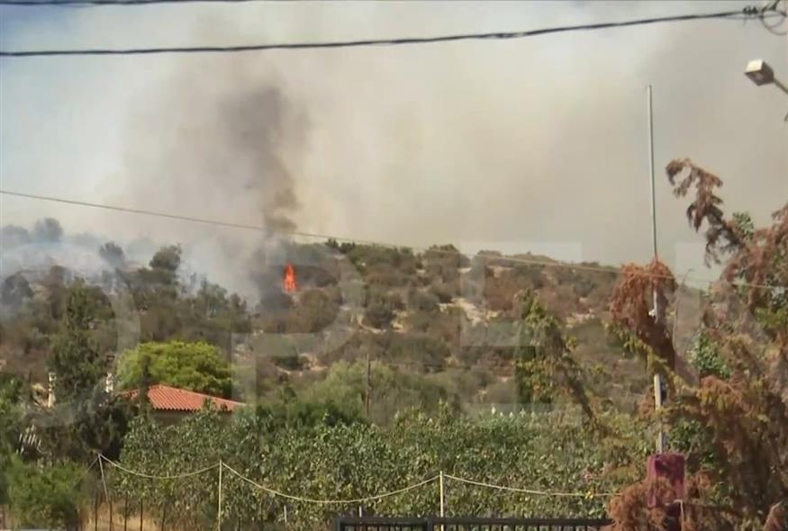 Φωτιά στο Κορωπί / video capture