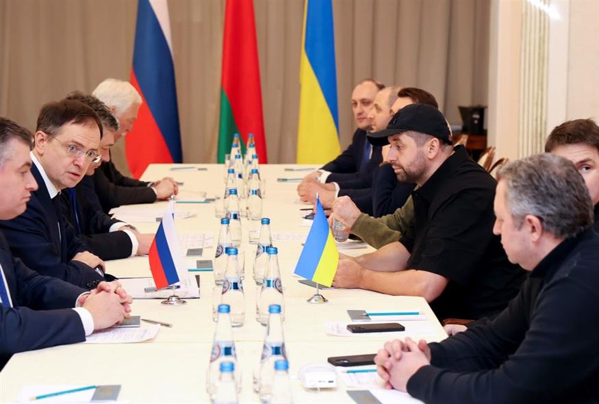 Διαπραγματεύσεις Ρωσίας-Ουκρανία (Sergei Kholodilin/BelTA Pool Photo via AP)
