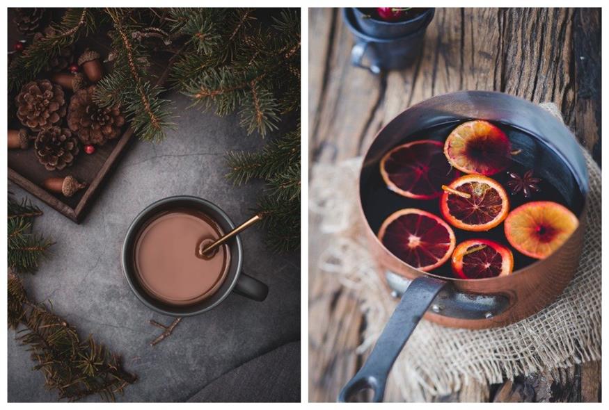 Μια ζεστή σοκολάτα με λίγο λικέρ ή ένα ζεστό αρωματικό κρασί είναι τέλειο αντίδοτο στο κρύο / φωτογραφίες: Mae Mu, Hannah Pemberton (Unsplash)