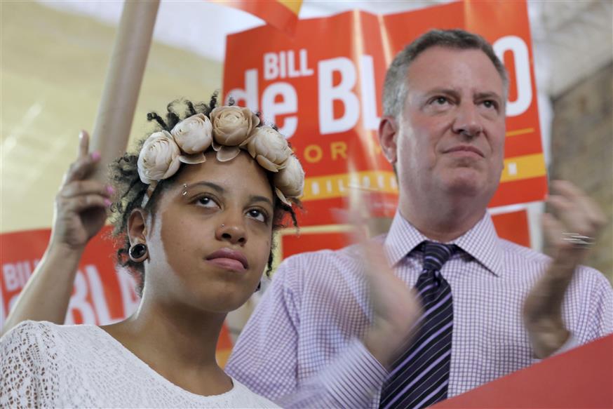 Ο δήμαρχος της Νέας Υόρκης και η κόρη του/AP Images