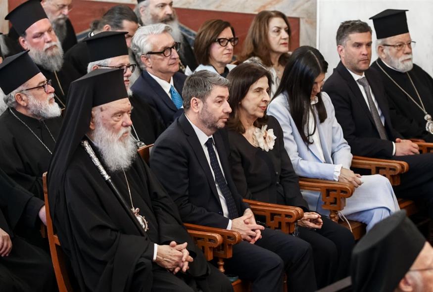 Ο Νίκος Ανδρουλάκης στην τελετή στο ΕΚΠΑ (ΓΙΑΝΝΗΣ ΠΑΝΑΓΟΠΟΥΛΟΣ/EUROKINISSI)