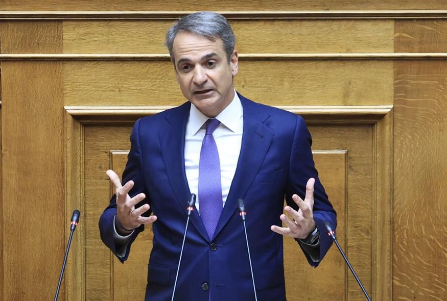 Ο Κυριάκος Μητσοτάκης στη Βουλή (Eurokinissi)