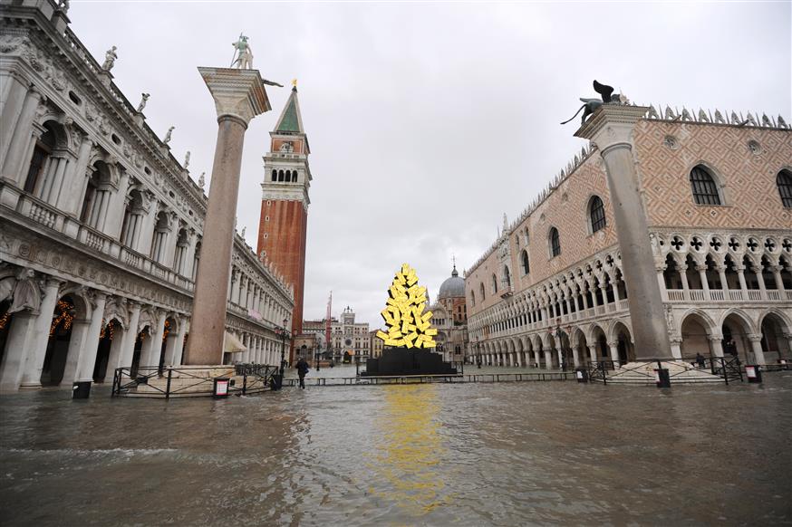 Πλημμύρισε η πλατεία του Αγίου Μάρκου στη Βενετία/Copyright: AP Images