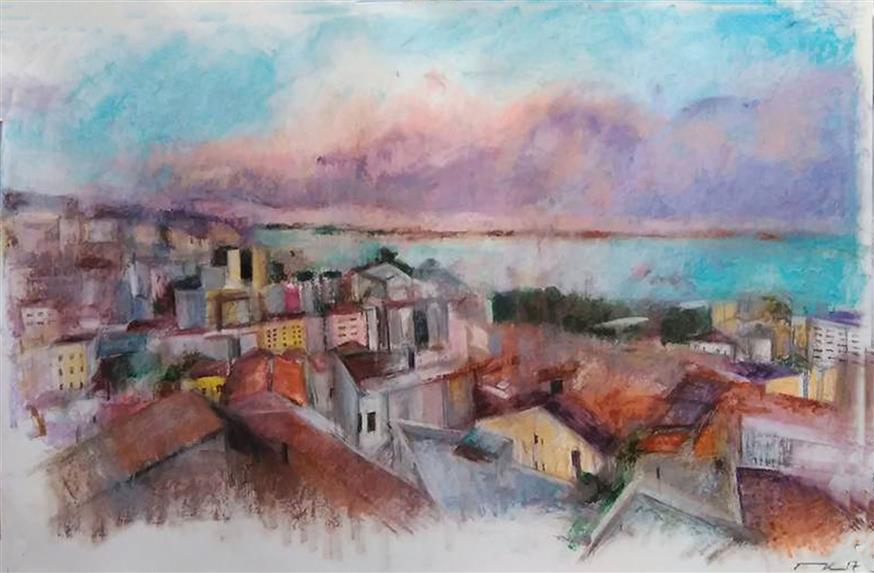 «Πόλη εν χρωματική καμίνω» - Έργο του ζωγράφου Γιώργου Κεβρεκίδη
