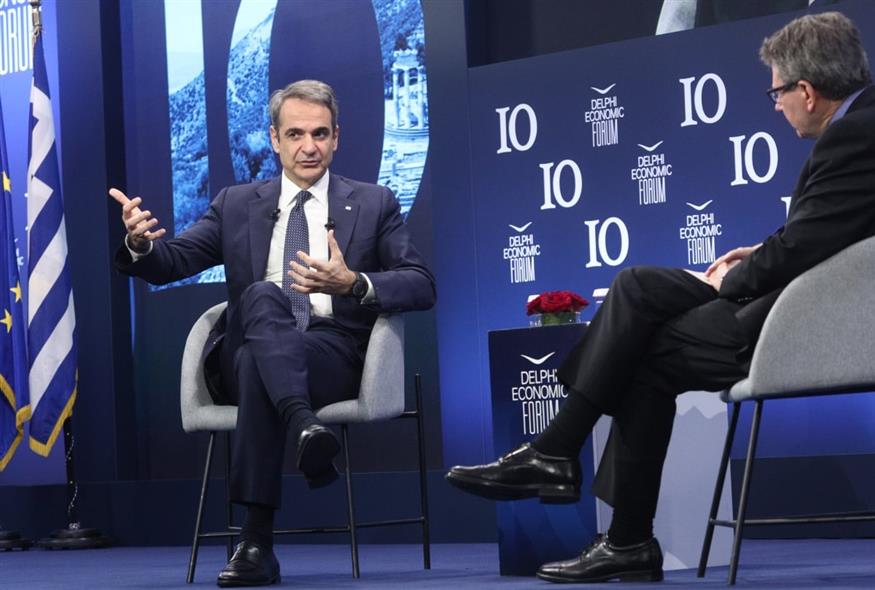 Μητσοτάκης στο Φόρουμ Δελφών (ΓΙΑΝΝΗΣ ΠΑΝΑΓΟΠΟΥΛΟΣ/EUROKINISSI)